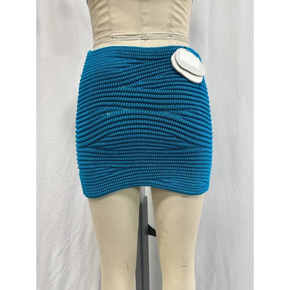 Isa Boulder 'Bodywave' Blue Mini Skirt Size XS - NWT - Picture 3 of 5